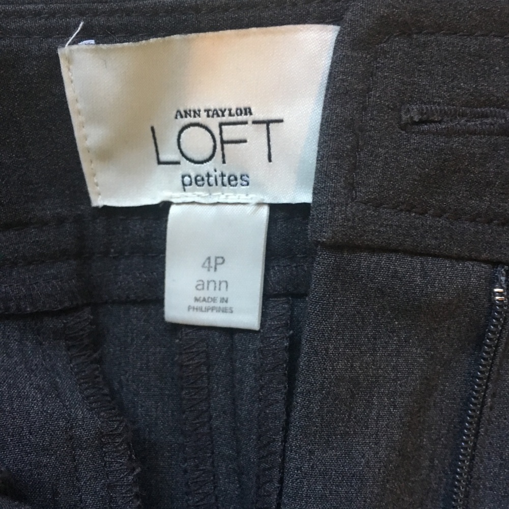 Ann Taylor LOFT Gray Wideleg Dress Pants 4 Petites - Picture 5 of 5